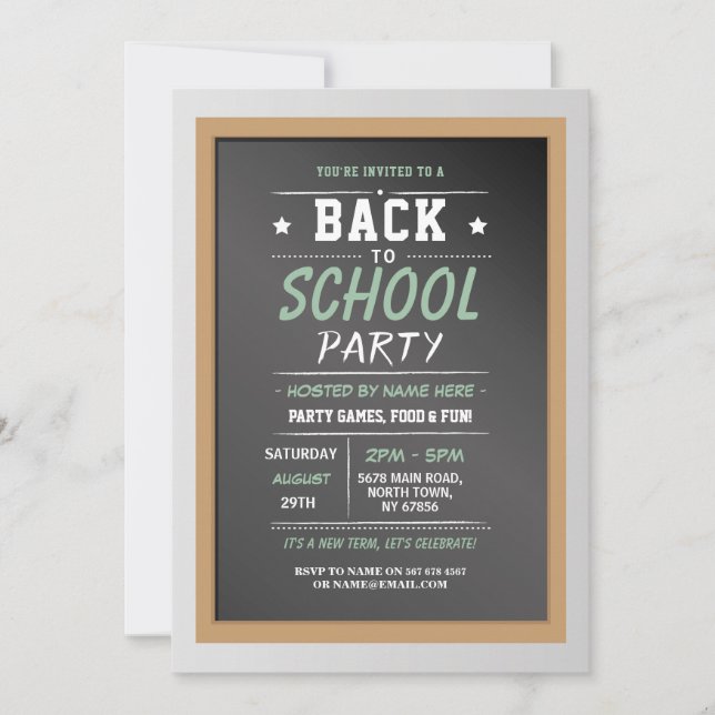 Invitation pour enfants pour une fête de rentrée s (Devant)