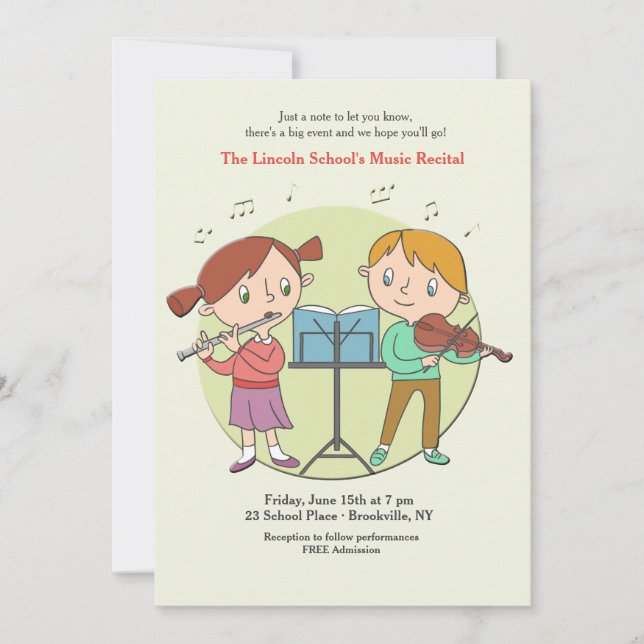Invitation pour Enfants Talentueux (Devant)