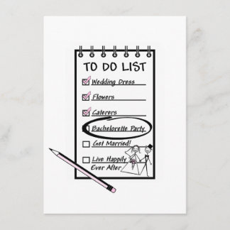 Invitation Pour faire la liste des bachelorettes