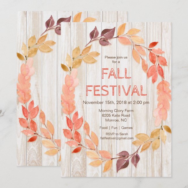 Invitation pour Festival d'Automne aux Feuilles d' (Devant / Derrière)