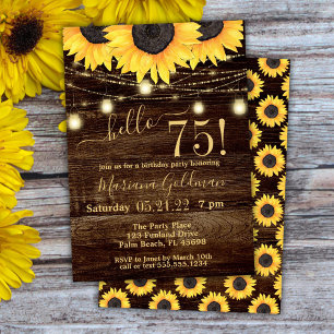Invitation pour fête d'anniversaire 75 ans avec gu