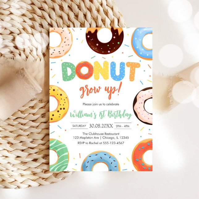Invitation pour fête d'anniversaire Donut Boy Ne g (Créateur téléchargé)