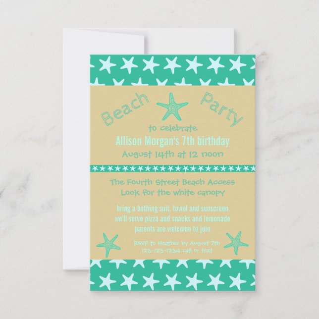 Invitation pour fête d'anniversaire - Étoile de me (Devant)