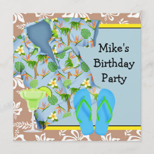 Invitation pour fête d'anniversaire sur la plage a