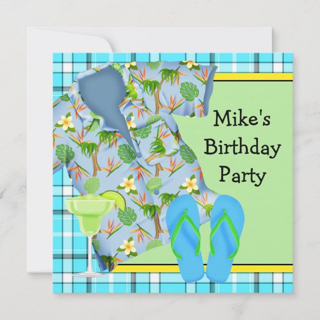 Invitation pour fête d'anniversaire sur la plage B (Devant)