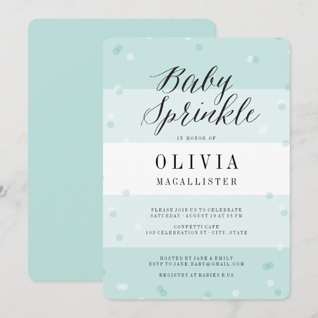 Invitation pour fête de bébé garçon avec rayures a (Devant / Derrière)