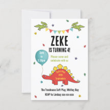 Invitation pour fête d'enfants dinosaures