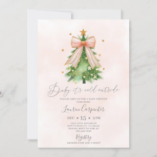 Invitation pour fille à la baby shower de Noël Coq