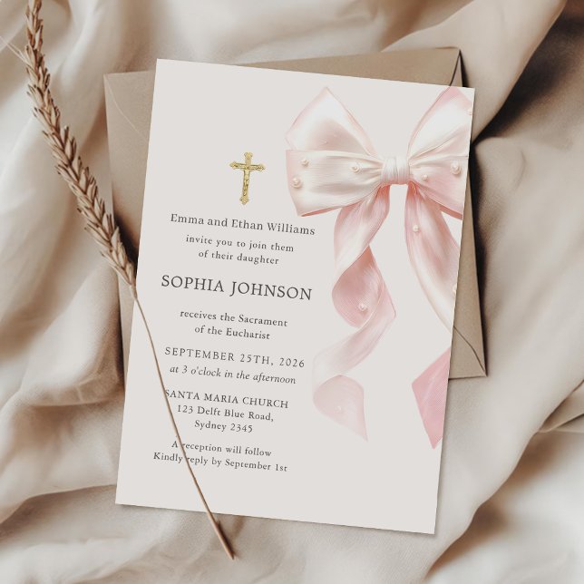 Invitation pour fille au premier jour de communion (Créateur téléchargé)