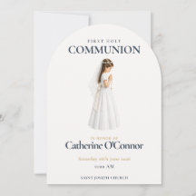 Invitation pour fille de première communion solenn