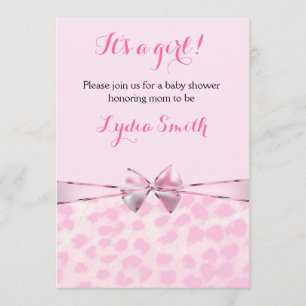 Invitation pour fille pour Baby Shower avec arc et