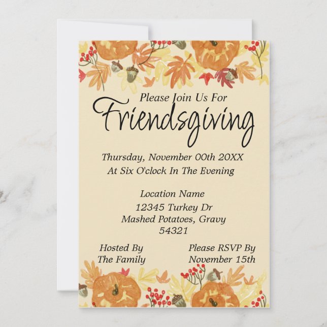Invitation pour Friendsgiving (Devant)