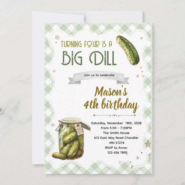 Invitation pour garçon d'anniversaire avec cornich (Devant)