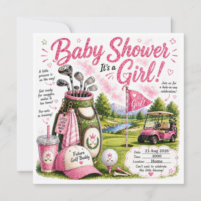 Invitation pour garçon "Golf Baby" (Devant)
