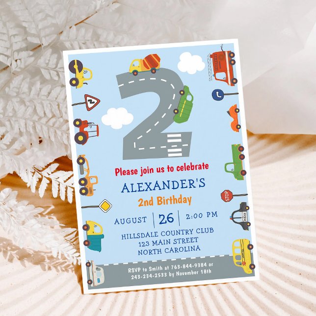 Invitation pour garçon pour le 2e anniversaire - V (Créateur téléchargé)