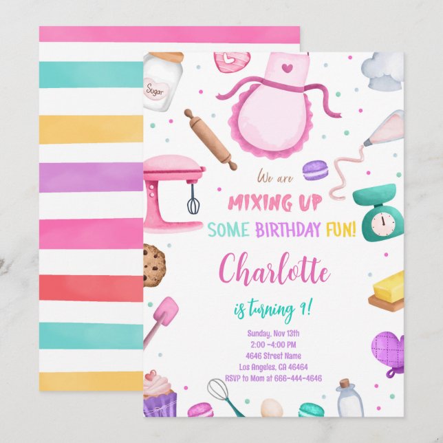 Invitation pour gâteau de cuisson (Devant / Derrière)