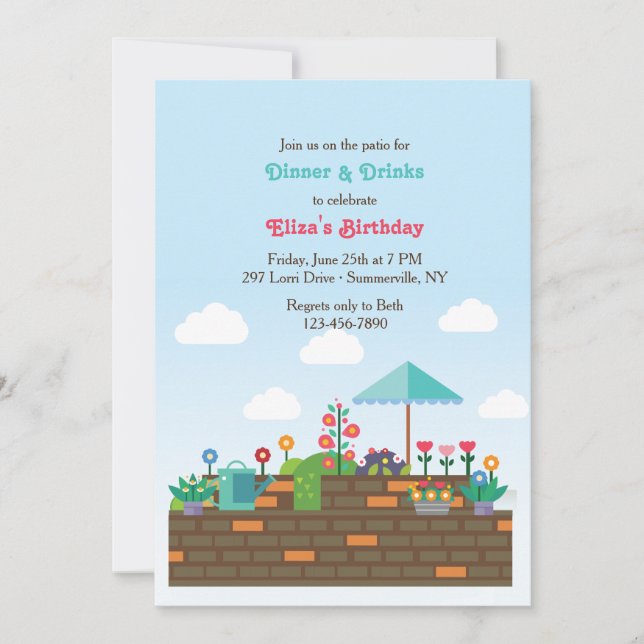 Invitation pour jardin patio (Devant)