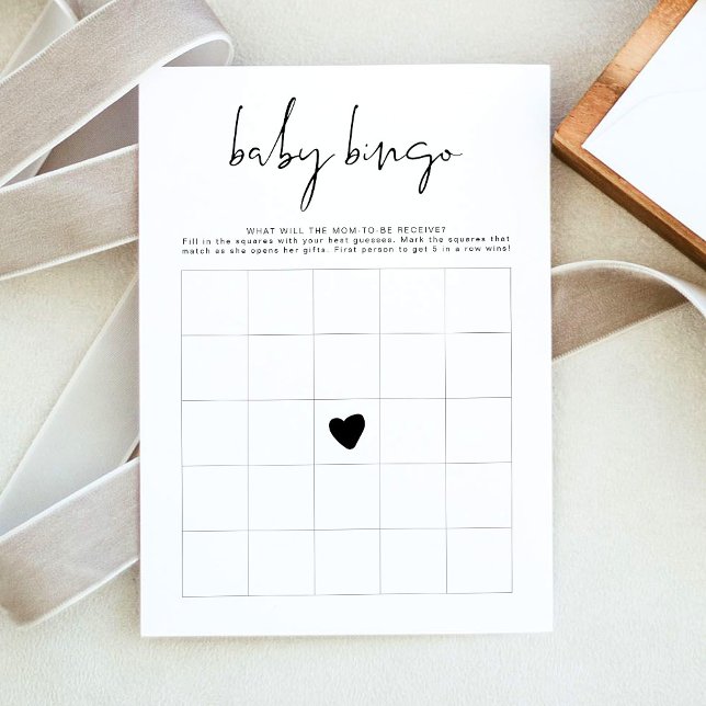 Invitation pour jeu de bingo de baby shower modern (Créateur téléchargé)