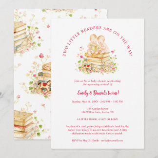 Invitation pour jumeaux à la baby shower avec prem