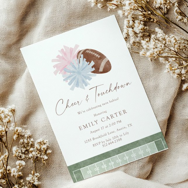 Invitation pour jumeaux à la baby shower « Cheer e (Créateur téléchargé)