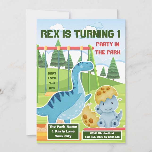 Invitation pour la 1ère fête d'anniversaire d'un g (Devant)