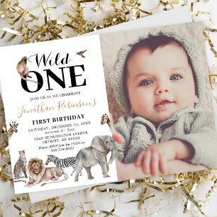 Invitation pour la 1ère fête d'anniversaire Safari