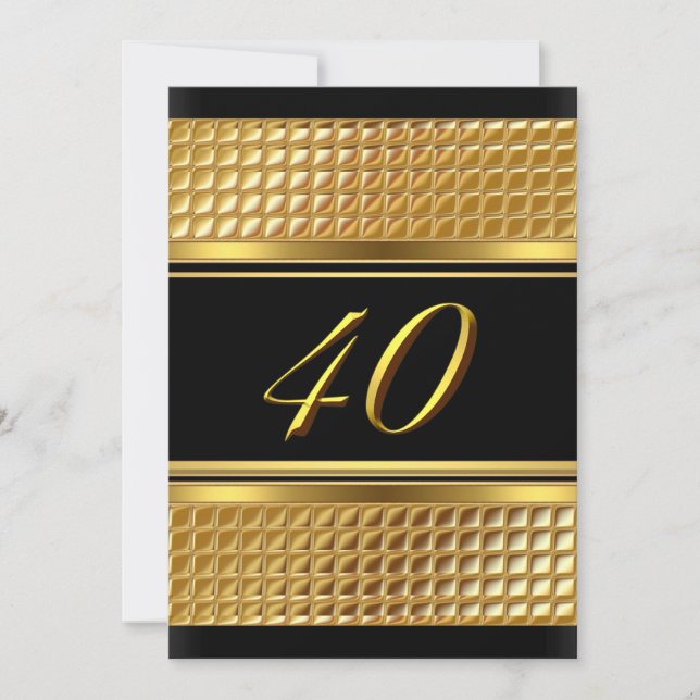 Invitation pour la 40e fête d'anniversaire Gold &  (Devant)