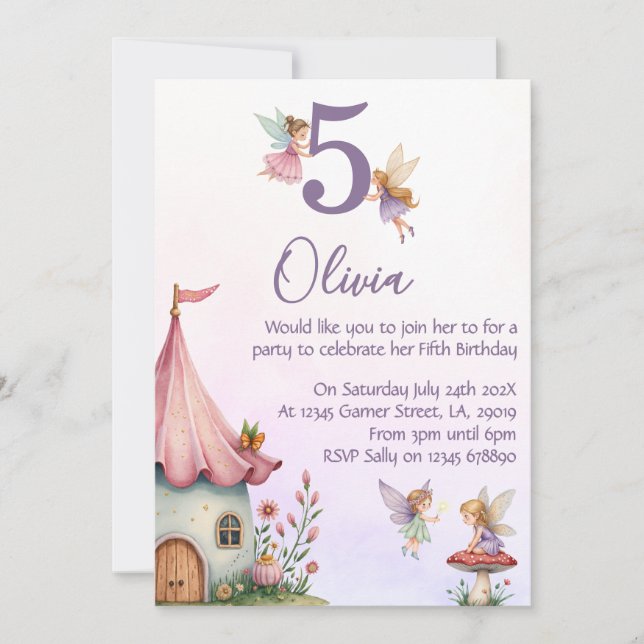 Invitation pour la 5ème fête d'anniversaire de la  (Devant)