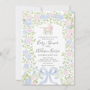 Invitation pour la baby shower avec un landau gran