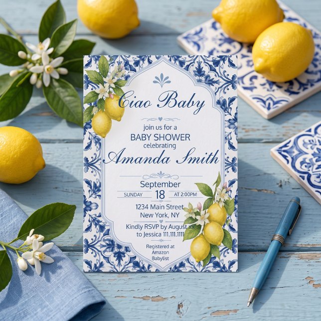 Invitation pour la Baby Shower Ciao Baby  (Créateur téléchargé)