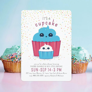 Invitation pour la Baby Shower Cupcake Maman & Béb