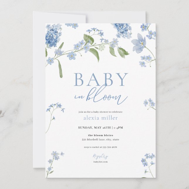 Invitation pour la Baby Shower de Bébé Boy Blue en (Devant)