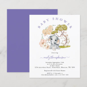 Invitation pour la Baby Shower de Bébé Éléphant au