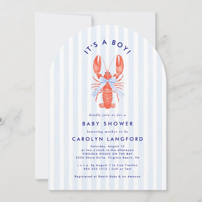 Invitation pour la Baby Shower de Coastal Cutie (Devant)