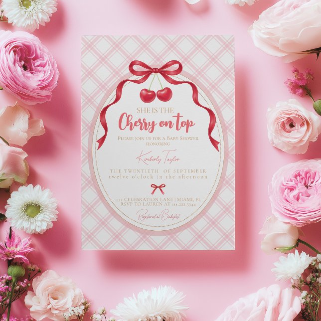 Invitation pour la Baby Shower de Coquette Cherry (Créateur téléchargé)