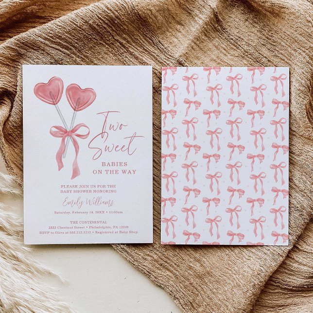Invitation pour la baby shower de deux jolis jumea (Créateur téléchargé)