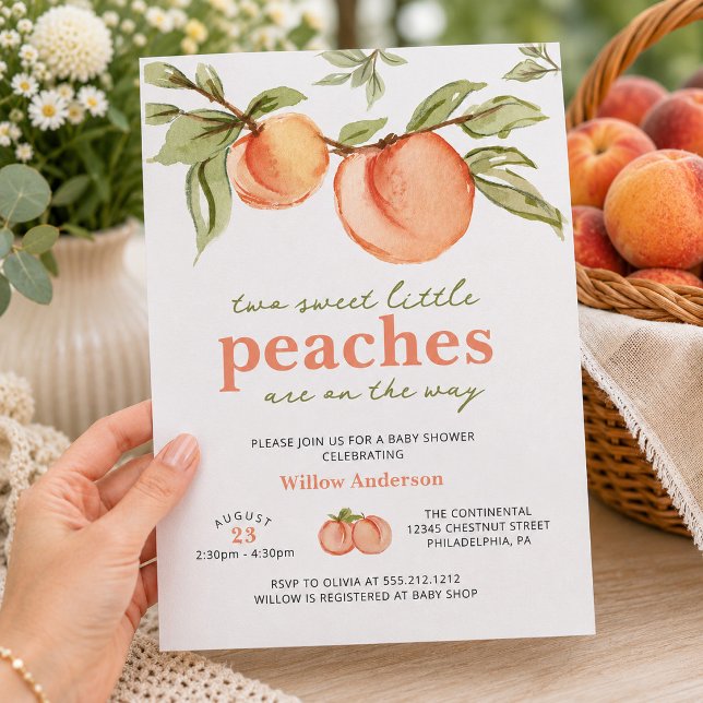 Invitation pour la Baby Shower de jumeaux Deux pêc (Créateur téléchargé)
