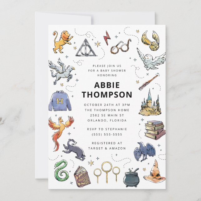 Invitation pour la Baby Shower de l'icône Harry Po (Devant)