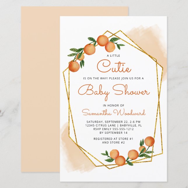 Invitation pour la Baby Shower de Petit Bout de Ch (Devant / Derrière)