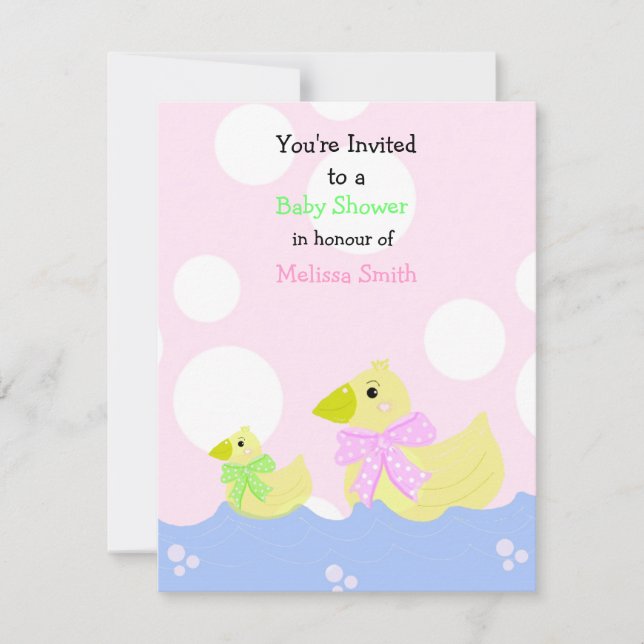 Invitation pour la Baby Shower de Petit Canard (Devant)
