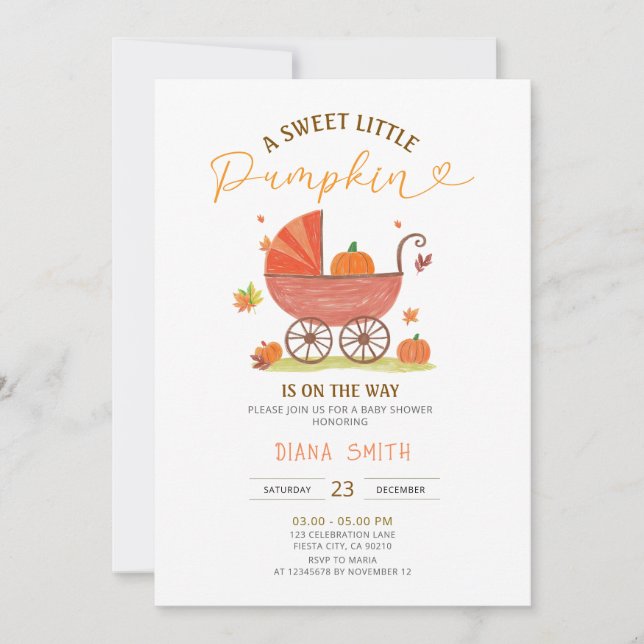 Invitation pour la Baby Shower de Petit Char à Cit (Devant)