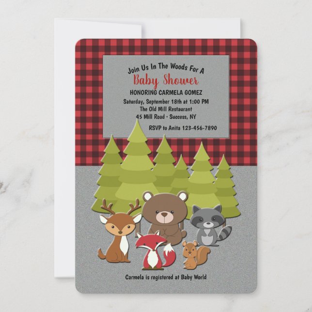 Invitation pour la Baby Shower des Bébés de la For (Devant)