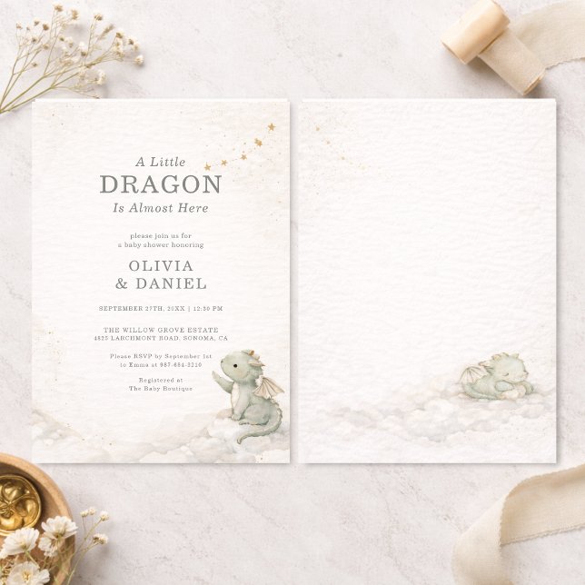 Invitation pour la baby shower du petit dragon mig (Créateur téléchargé)