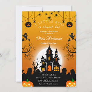 Invitation pour la Baby Shower Halloween Little Bo
