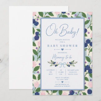 Invitation pour la Baby Shower Oh Baby Blueberry
