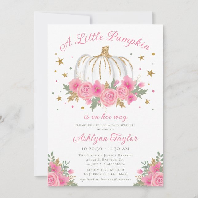 Invitation pour la Baby Sprinkle de la Petite Fill (Devant)