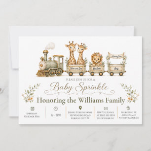 Invitation pour la Baby Sprinkle Train Safari Gran