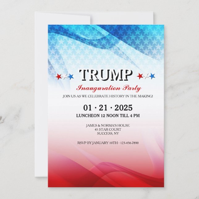 Invitation pour la célébration américaine d'inaugu (Devant)