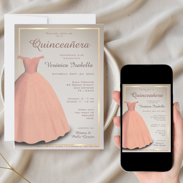 Invitation pour la célébration de quinceañera mis  (Créateur téléchargé)
