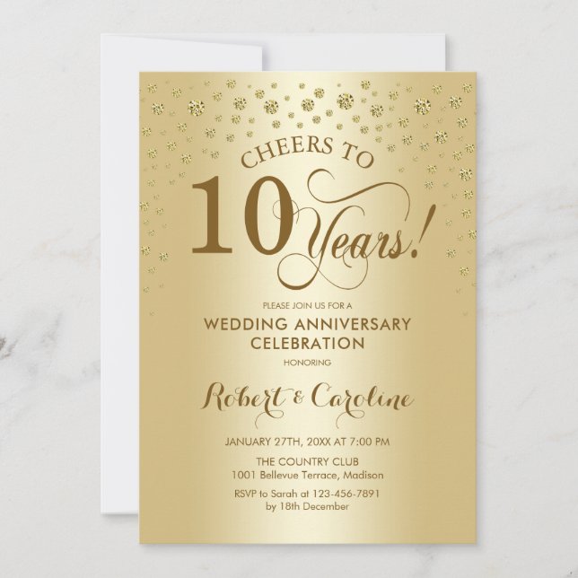 Invitation pour la célébration du 10e anniversaire (Devant)